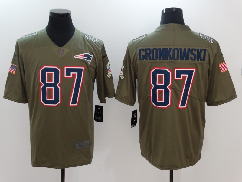 Men's New England Patriots Rob Gronkowski #87 Brown Jersey